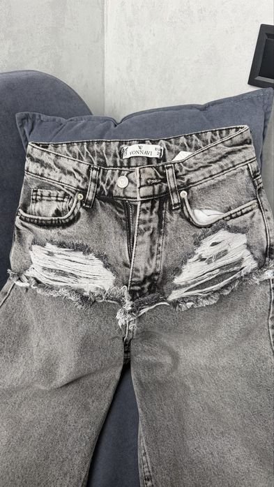 Damen Jeans Grau 32