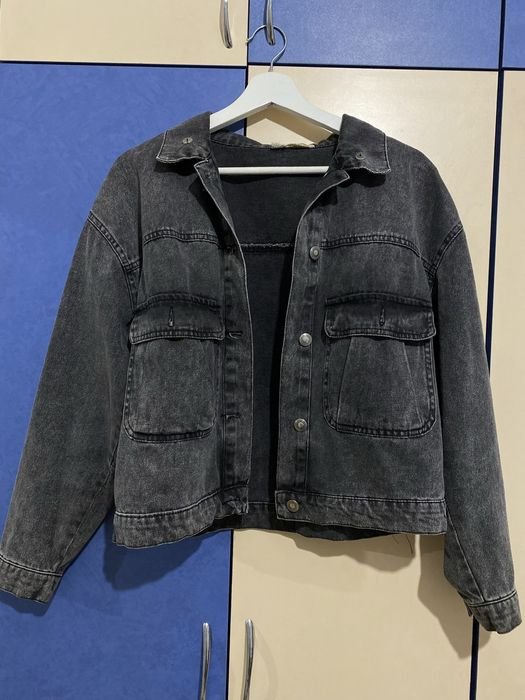 Женская Джинсовая Куртка Серый 40