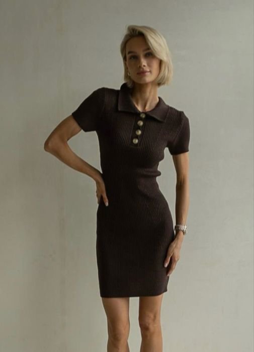 Женская Alson Studio Платье Коричневое Хлопок One