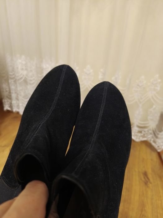 Women Clarks Boots Black Suede 40