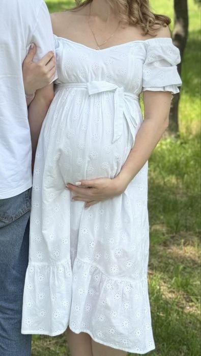 Donna Abito Maternità Bianco 36