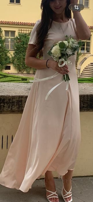 Donna Abito Rosa Satin 36