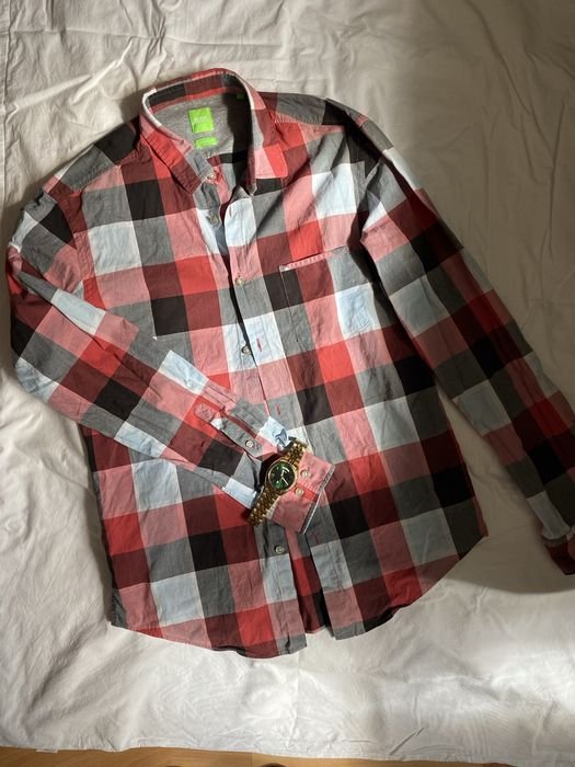 Мужская Hugo Boss Сорочка Многоцветная Хлопок 38