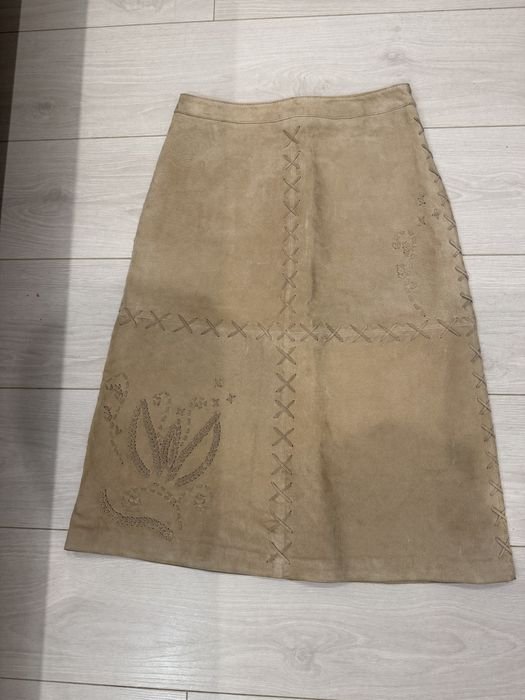 Women Etam Skirt Beige Leather 36