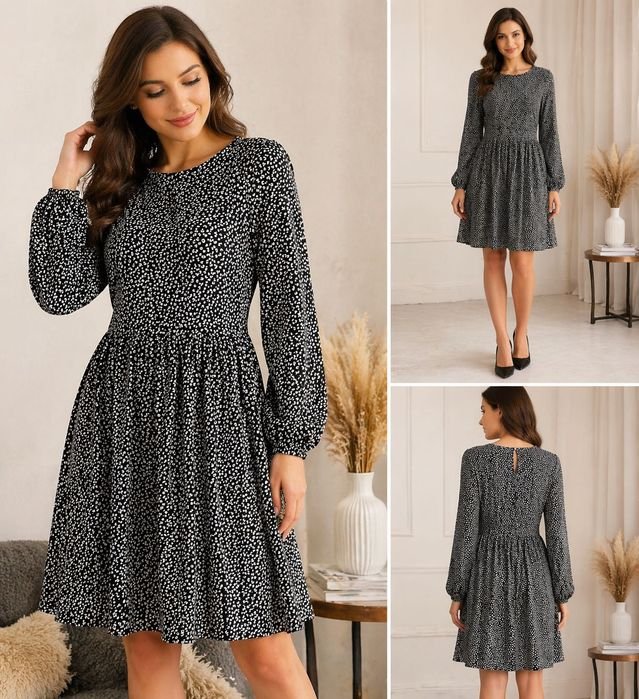 Damen Kleid Schwarz 36