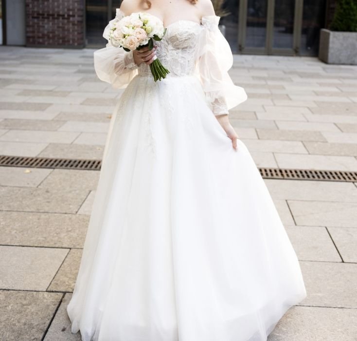 Женское Свадебное Платье Белое 36 / S / 44