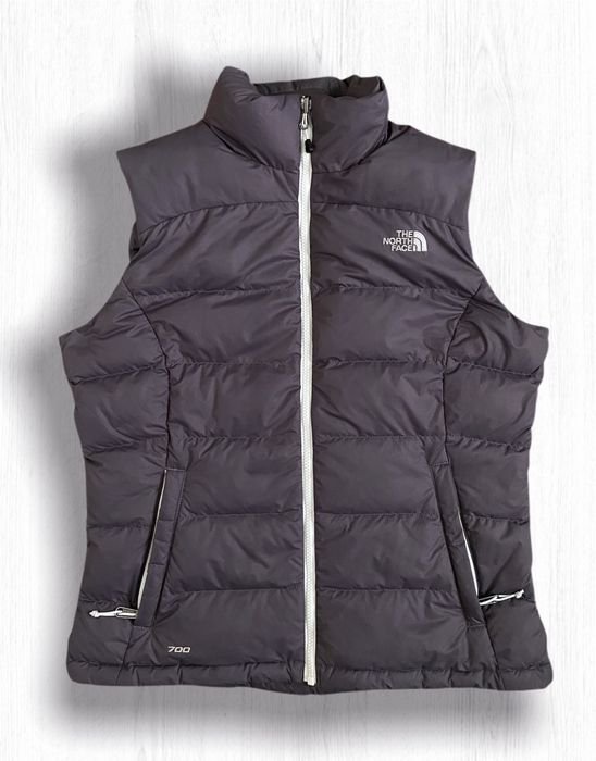 Donna The North Face Gilet Grigio 700 Imbottitura