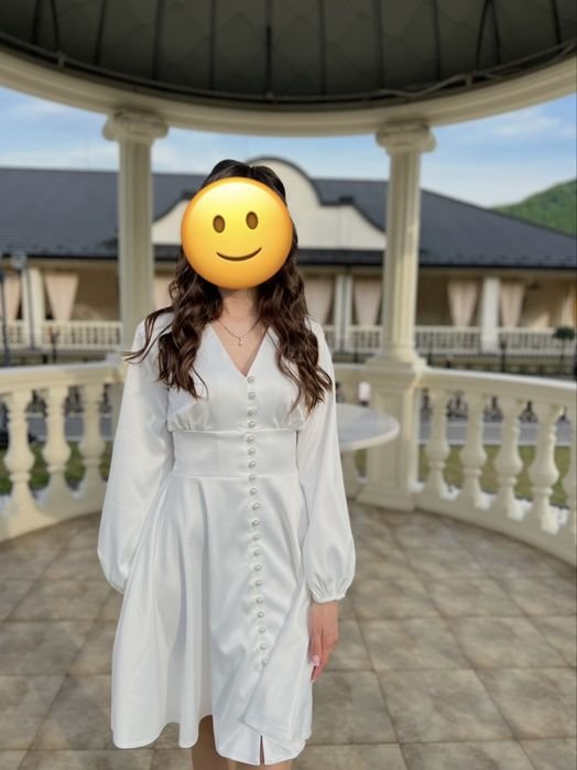 Damen Kleid Abend Weiß Satin 36