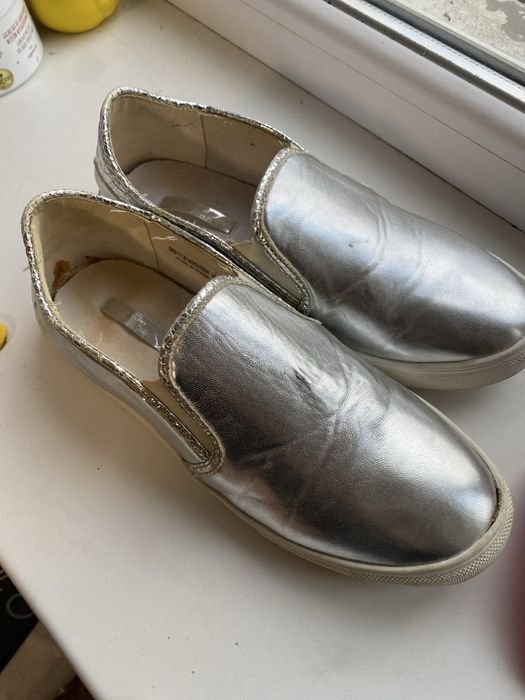 Damen Loafers Silber 39
