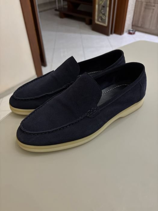 Men Loro Piana Loafers Navy Suede 42