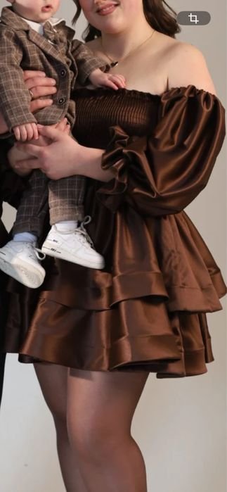 Женское Платье Коричневый Один Размер