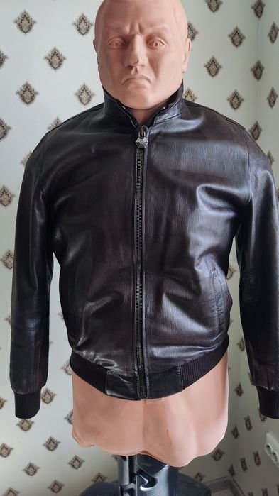 Мужская Кожаная Куртка Коричневая 38