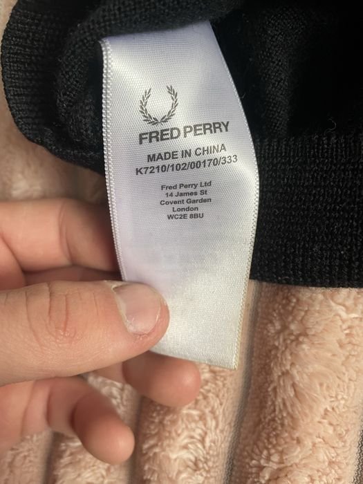 Мужской Fred Perry Свитер Чёрный 40
