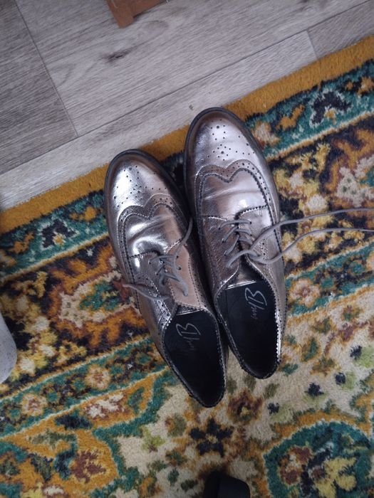 Женские Туфли Золотые Кожа 38