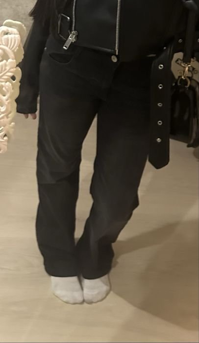 Damen Flared Jeans Schwarz 36