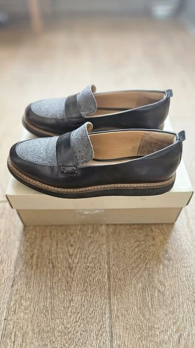 Мужские Clarks Туфли Чёрные Кожа 37
