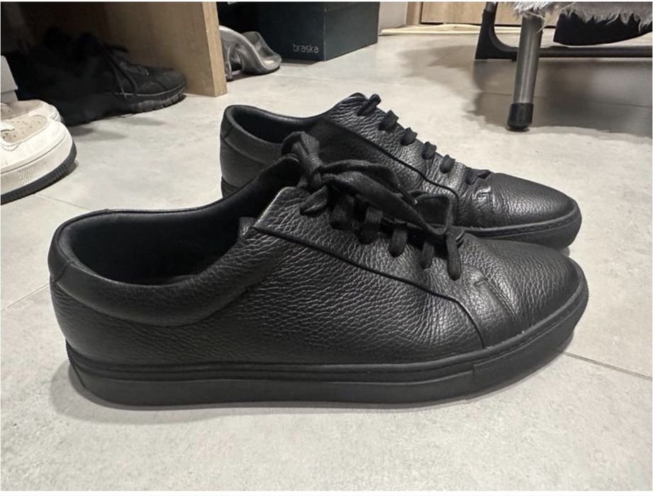 Herren Mokassins Schwarz Leder 44