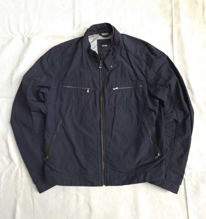 Мужской Hugo Boss Бомбер Тёмно-синий L