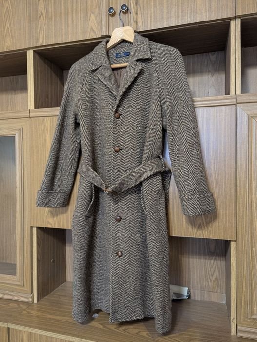 Women Ralph Lauren Coat Brown Tweed 38