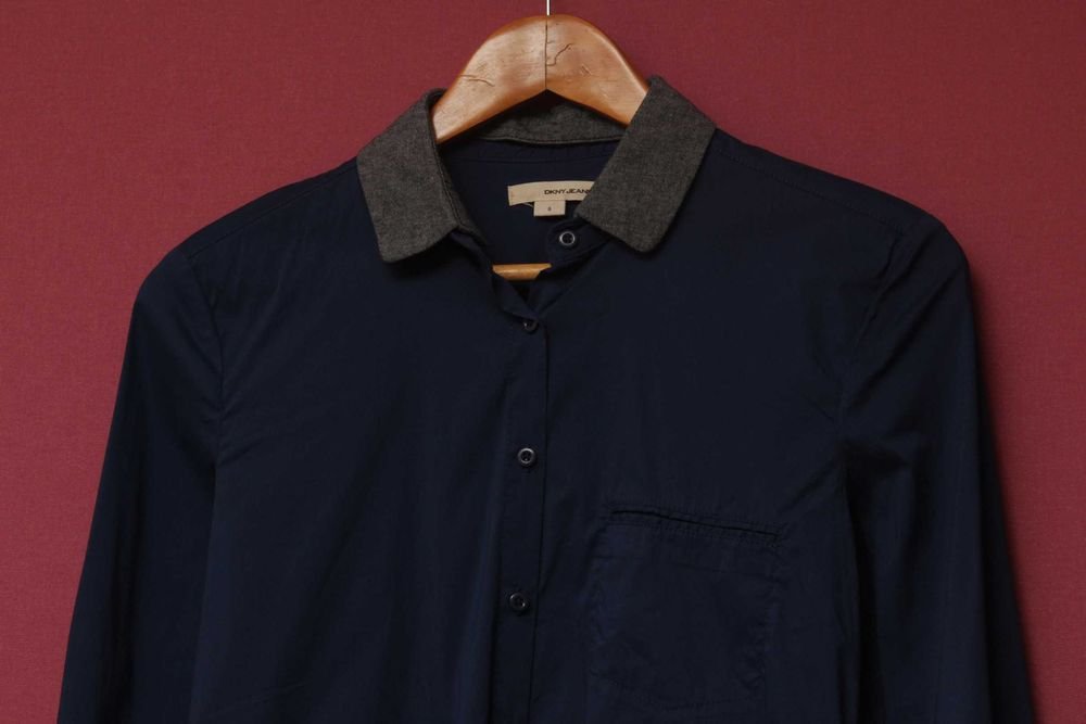 Herren DKNY Hemd Grau Baumwolle 38