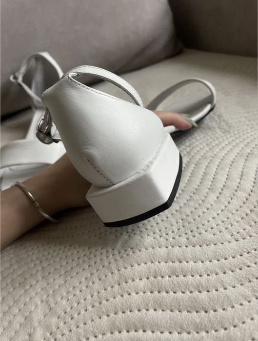 Damen Absatzschuhe Weiß Leder 40