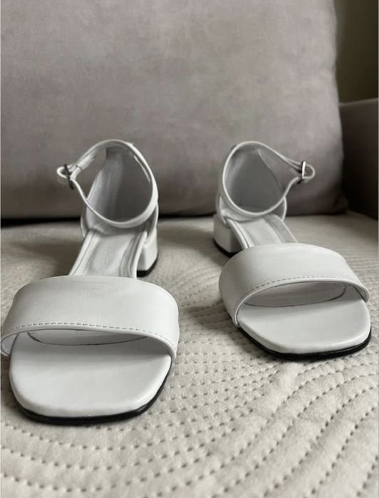 Damen Absatzschuhe Weiß Leder 40