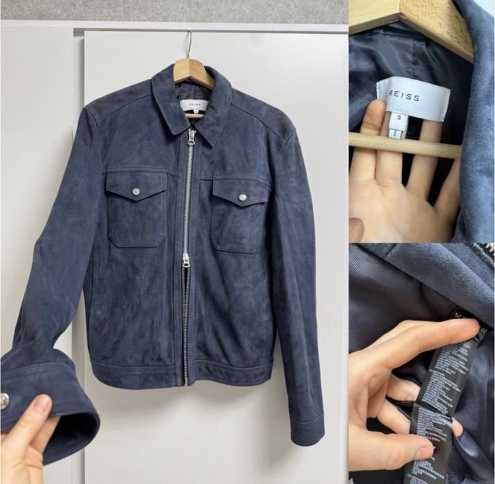 Herren Reiss Jacke Marineblau Wildleder 36