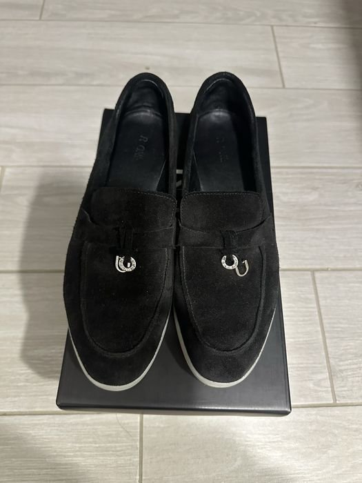 Женские Лоферы Чёрные Замша 37