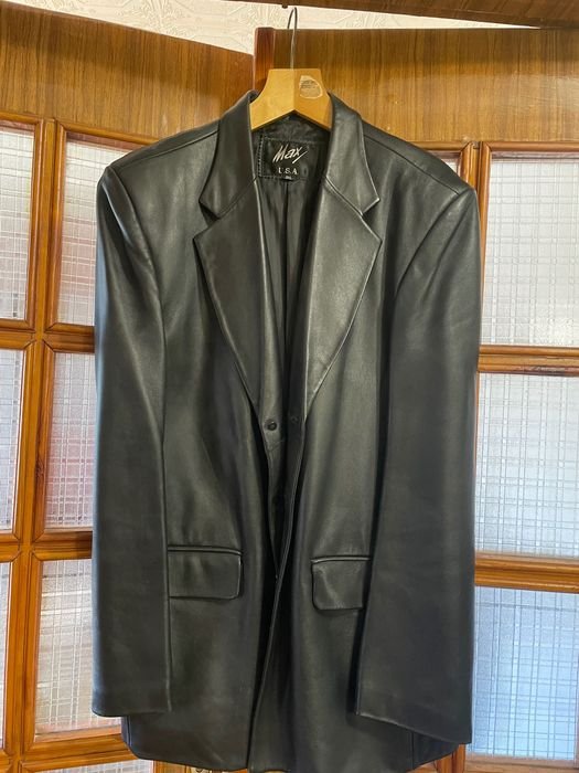 Men Leather Blazer 44