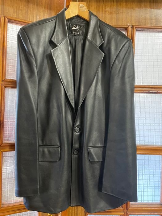Men Leather Blazer 44