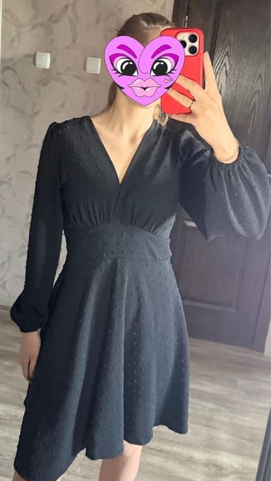 Damen Kleid Schwarz 36