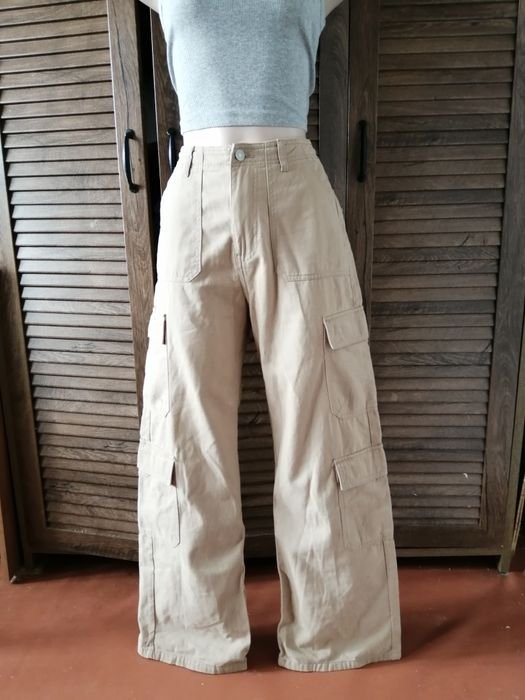 Women Cargo Trousers Beige 38
