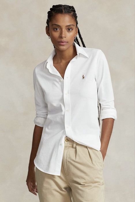 Uomo Ralph Lauren Camicia Bianca Cotone 34