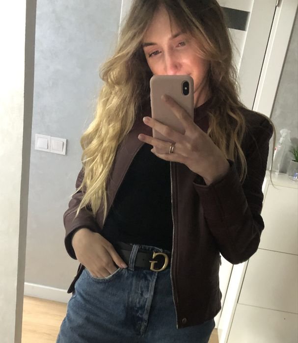 Женская Куртка Эко-Кожа Бордовый 34