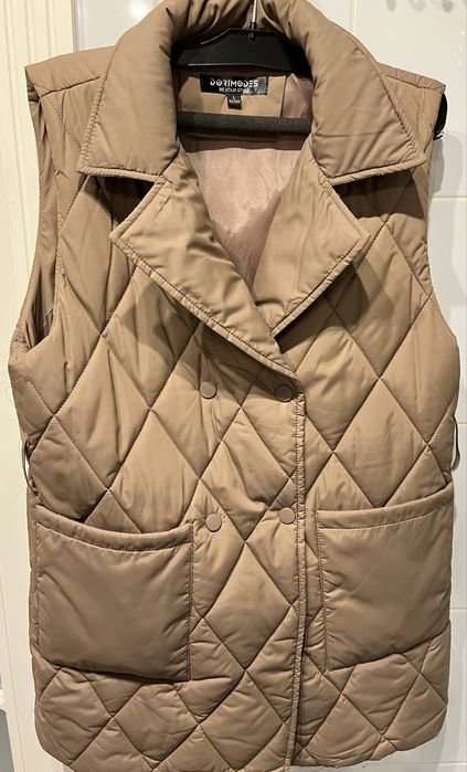 Donna Gilet Beige Altro Materiale 40
