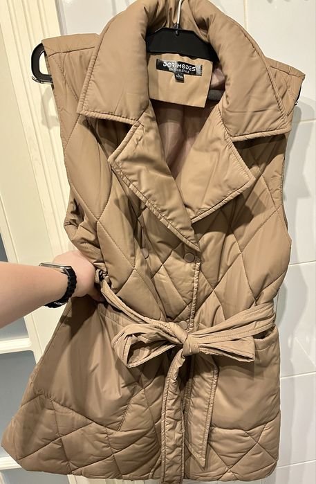 Donna Gilet Beige Altro Materiale 40