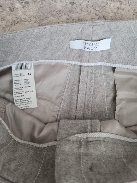 Herren Peserico Hose Grau Wolle 42(S)