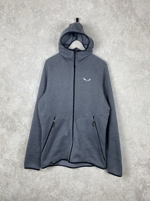 Uomo Salewa Fleece Grigio Polarlite Con Cappuccio