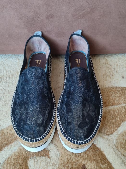 Женские Trussardi Эспадрильи Чёрные Мереживні 38