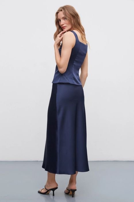 Donna Must Have Completo Blu Navy Satin 36