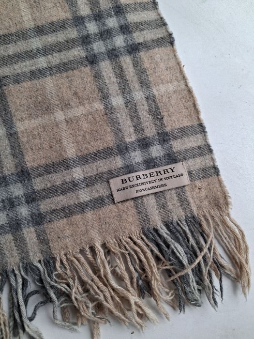 Унисекс Burberry Шарф Серо-бежевый Кашемир