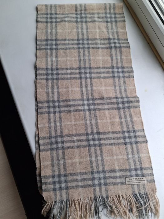Унисекс Burberry Шарф Серо-бежевый Кашемир