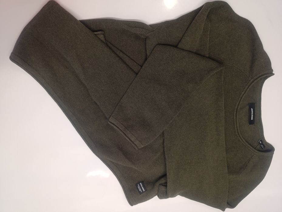 Мужской Jack & Jones Свитер Зелёный Хлопок 42