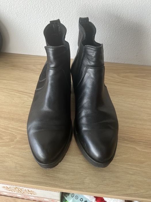 Women Boots Black Leather 37