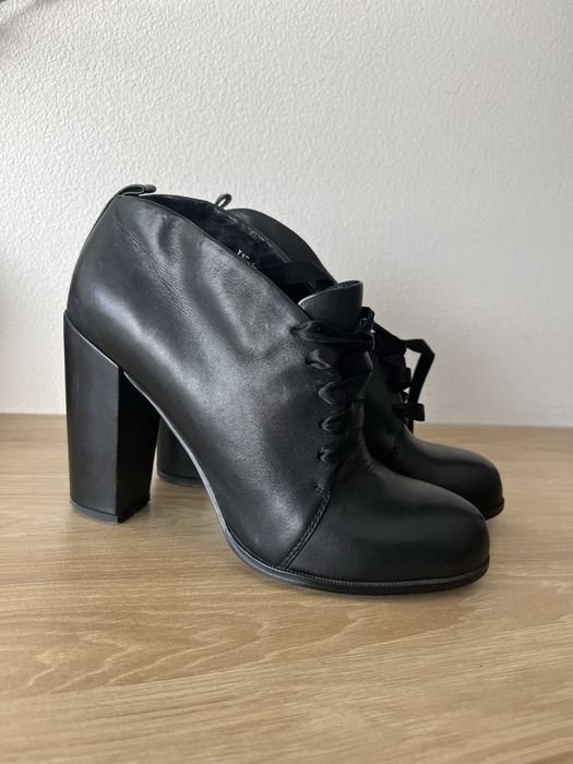 Women Vitto Rossi Ankle Boots Black Leather 37