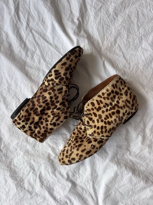Женские Isabel Marant Леопардовые Ботинки Кожа 38
