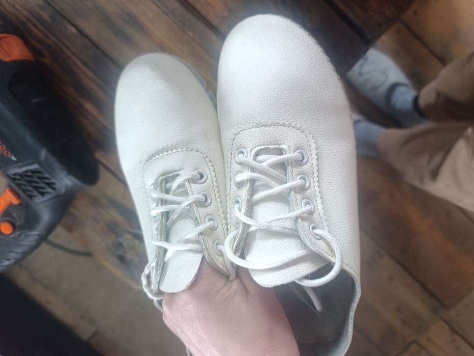 Women Heels White Faux Leather 36