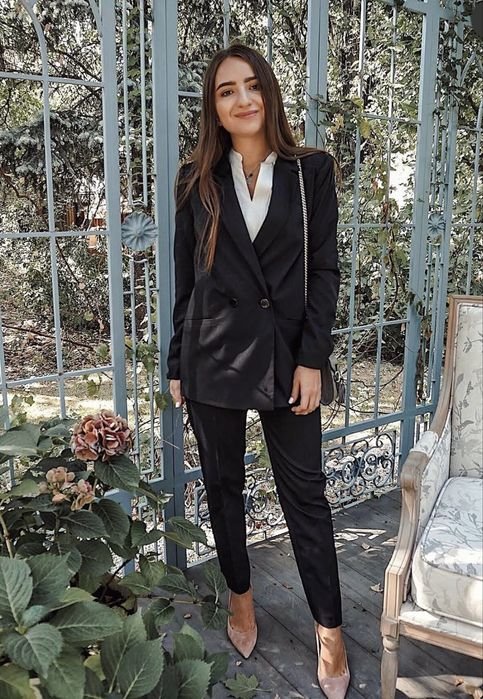 Женский Sezone Жакет Чёрный Вискоза 38