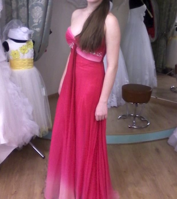 Damen Kleid Rosa Chiffon 36