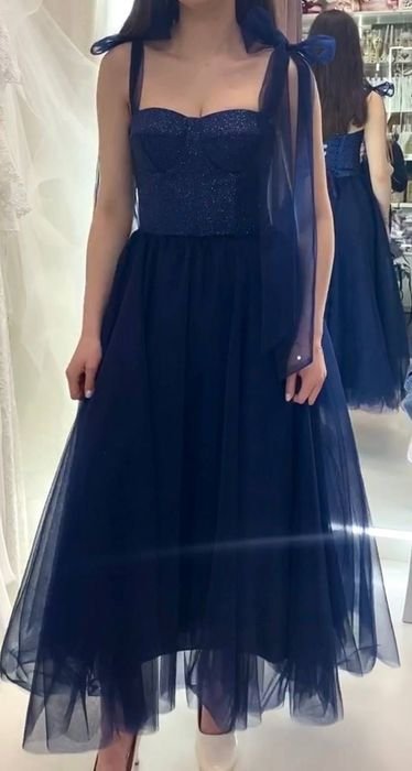 Damen Kleid Marineblau 34